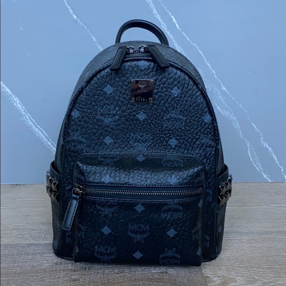STUNNING MCM Stark Mini Backpack in Visetos Black